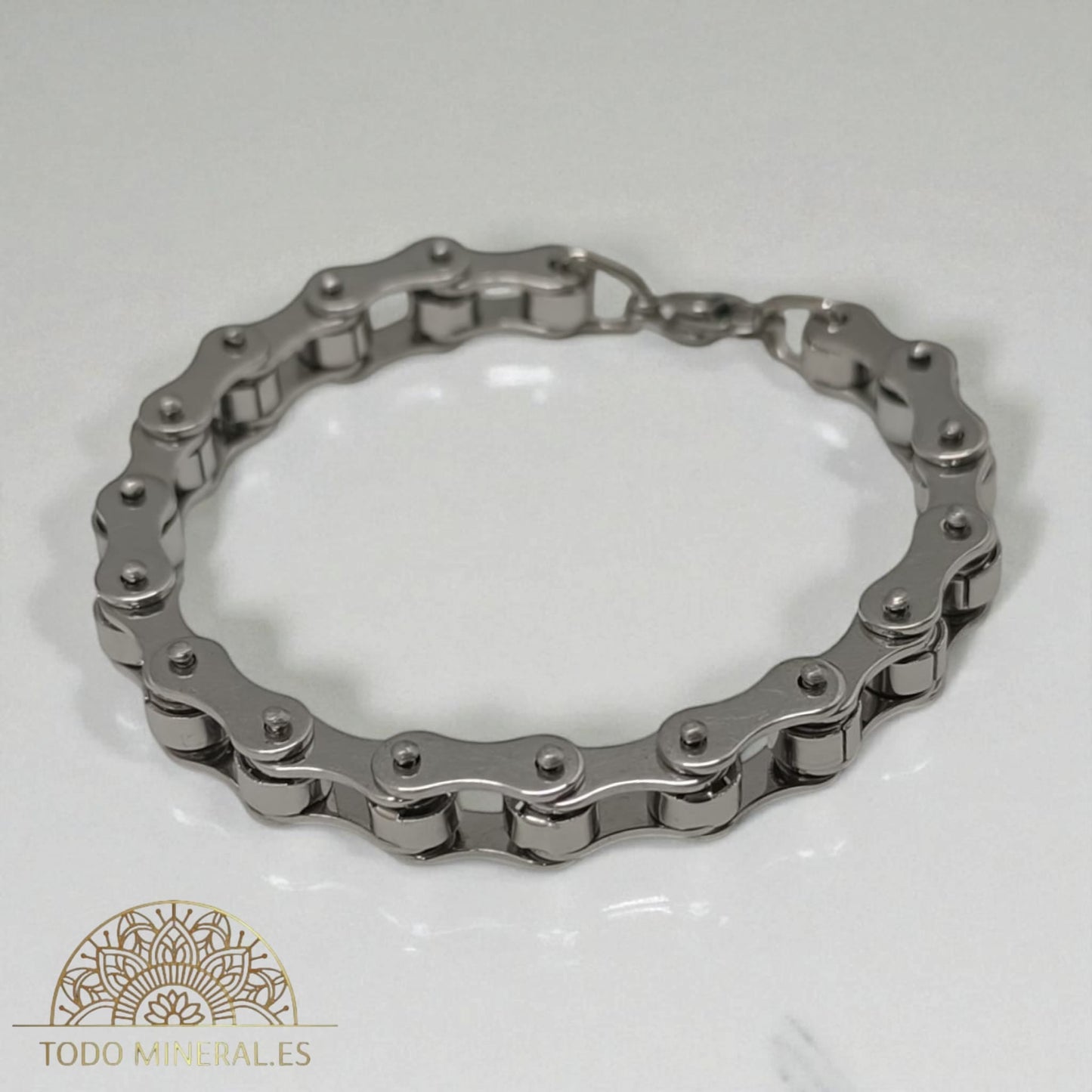 Pulsera Acero Y Caucho Cadena Motera 22 Cms 600103462 PULSERA ACERO
