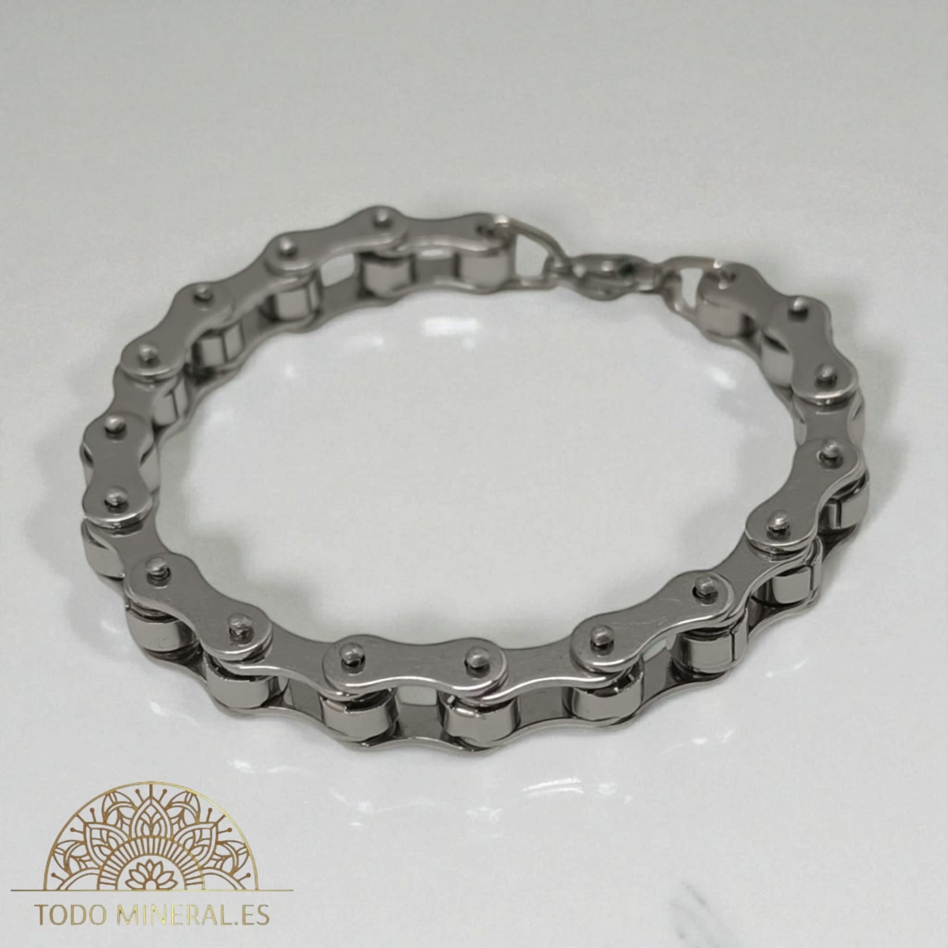 Pulsera Acero Y Caucho Cadena Motera 22 Cms 600103462 PULSERA ACERO