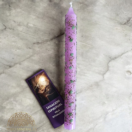 Vela Ritualizada Sanación Espiritual 20 Cms TODOMINERAL