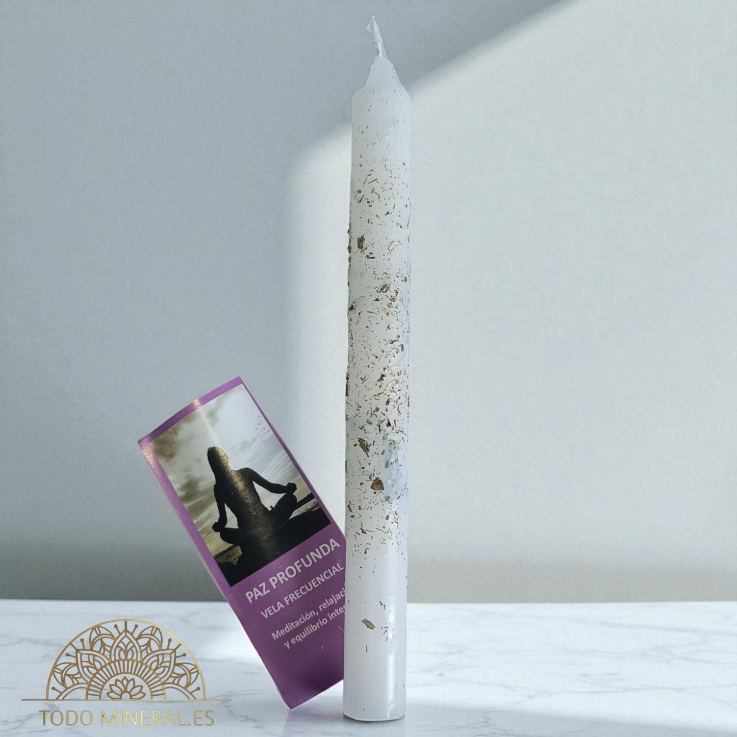 Vela Ritualizada Paz Profunda Vela Frecuencial 20 Cms TODOMINERAL