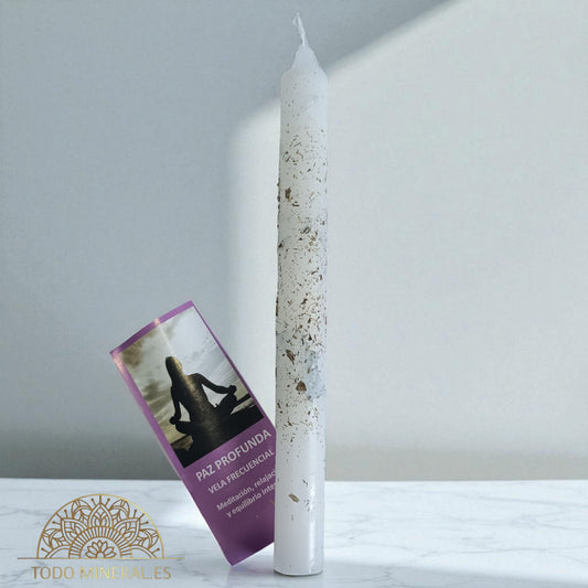 Vela Ritualizada Paz Profunda Vela Frecuencial 20 Cms TODOMINERAL
