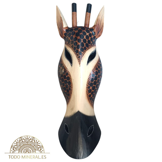 Figura Cabeza Jirafa En Madera 50 Cms Apox REF1 TODOMINERAL