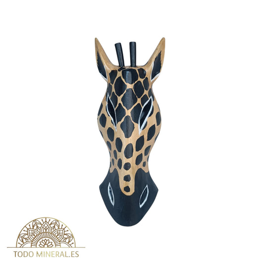 Figura Cabeza Jirafa En Madera Para Colgar 30 Cms Apox TODOMINERAL