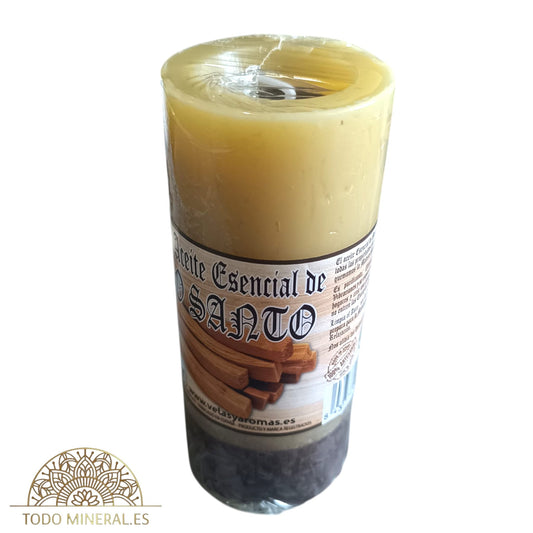 Vela Ritualizada Con Aceite Esencial Palo Santo 14x6 Cms TODOMINERAL