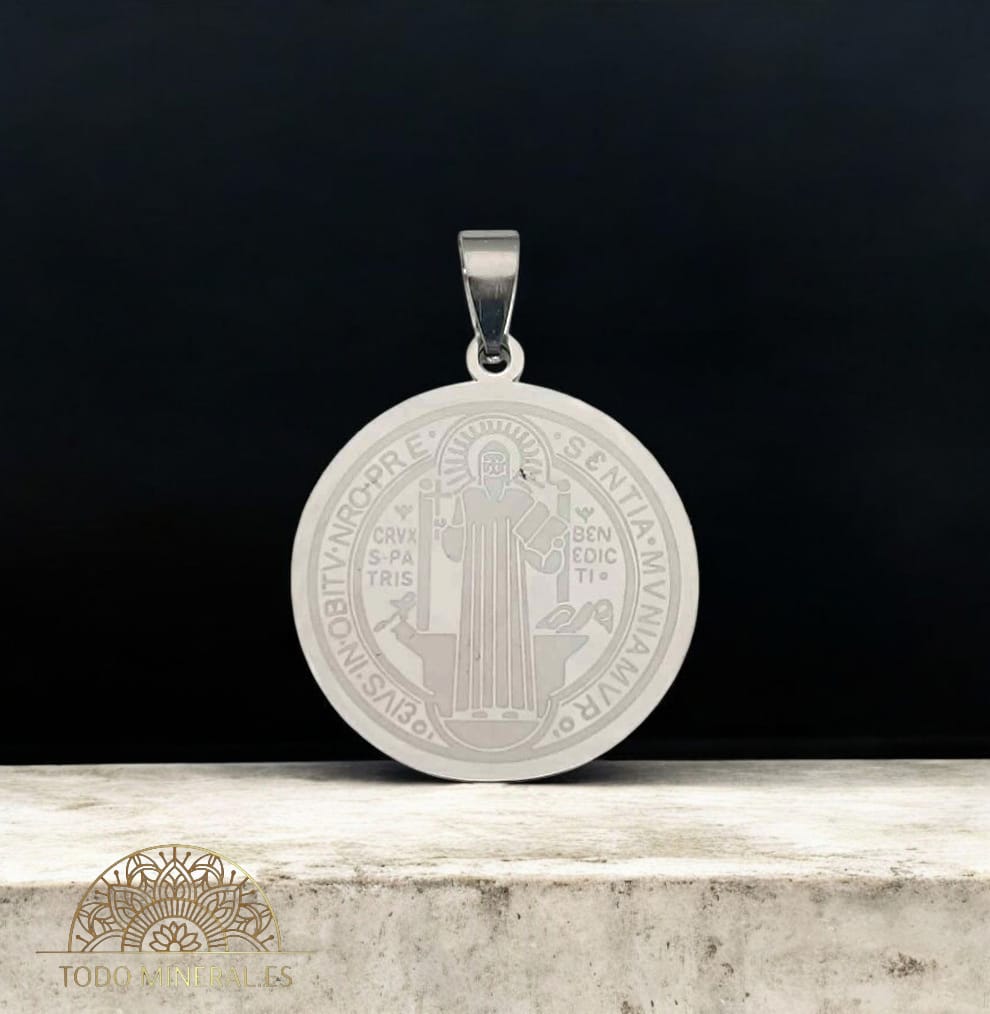 Colgante Acero Medalla San Benito 25 mm Grabada 60927-03 COLGANTE ACERO