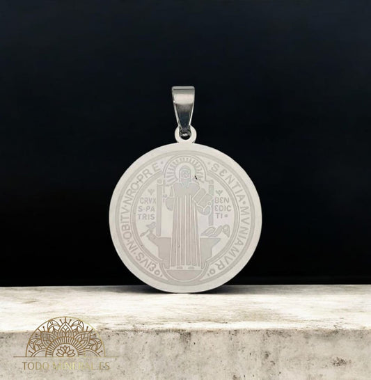 Colgante Acero Medalla San Benito 25 mm Grabada 60927-03 COLGANTE ACERO