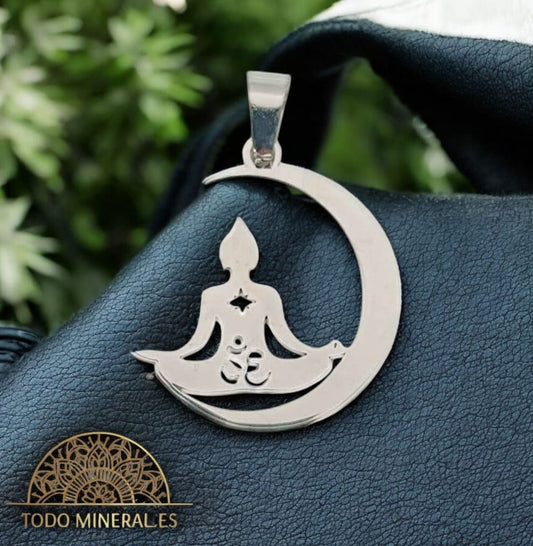 Colgante Acero Buda Luna 25 mm 61107-18 COLGANTE ACERO