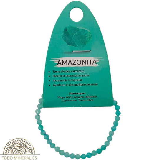 Pulsera Piedra Natural Amazonita Facetada 4 mm 600603278 PULSERAS MINERALES