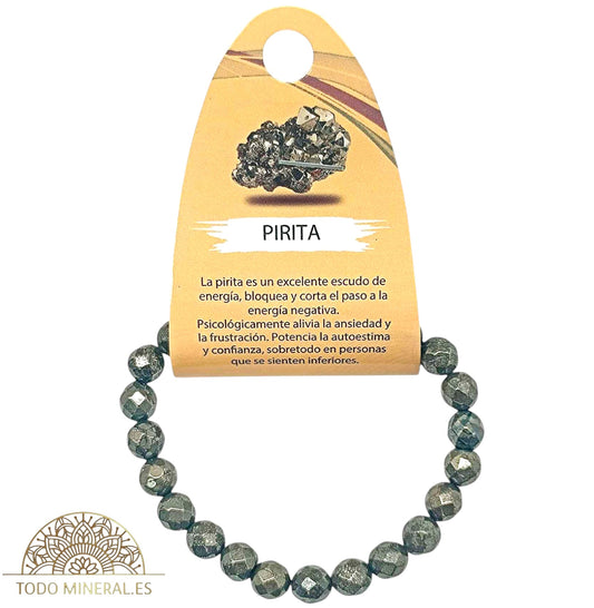 Pulsera Piedra Natural Facetada Pirita 8 mm 600603228 PULSERAS MINERALES