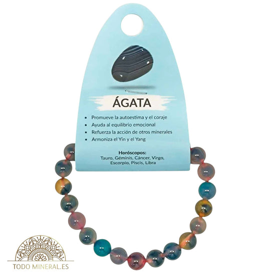 Pulsera Piedra Natural Piedra Agata Multi 8 mm 61671 PULSERAS MINERALES