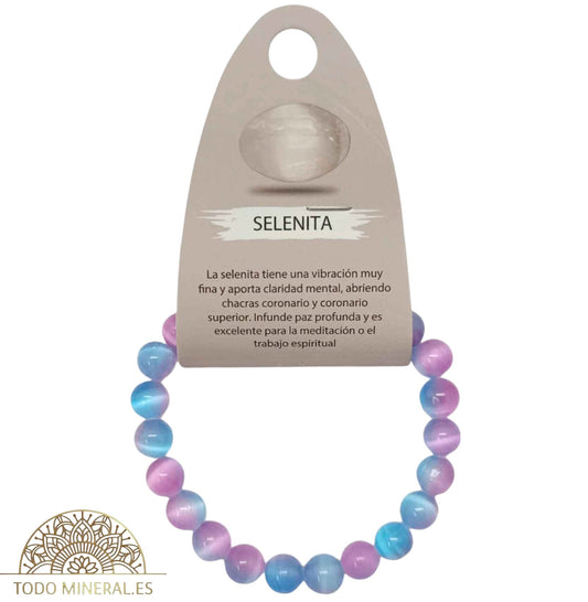 Pulsera Piedra Selenita Bicolor 8 mm 600602379-13 PULSERAS MINERALES