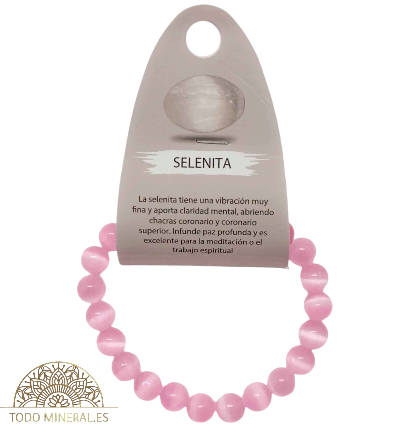 Pulsera Piedra Selenita Color 8 mm 600602379-10 PULSERAS MINERALES