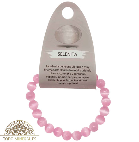 Pulsera Piedra Selenita Color 8 mm 600602379-10 PULSERAS MINERALES