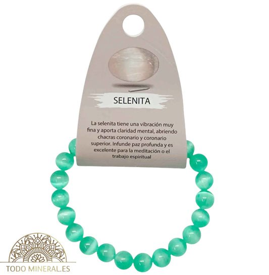Pulsera Piedra Selenita Color 8 mm 600602379-06 PULSERAS MINERALES
