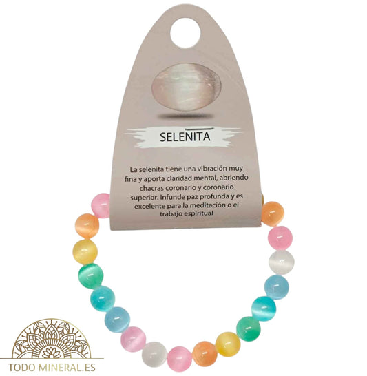 Pulsera Piedra Selenita Biolor 8 mm 600602379-01 PULSERAS MINERALES