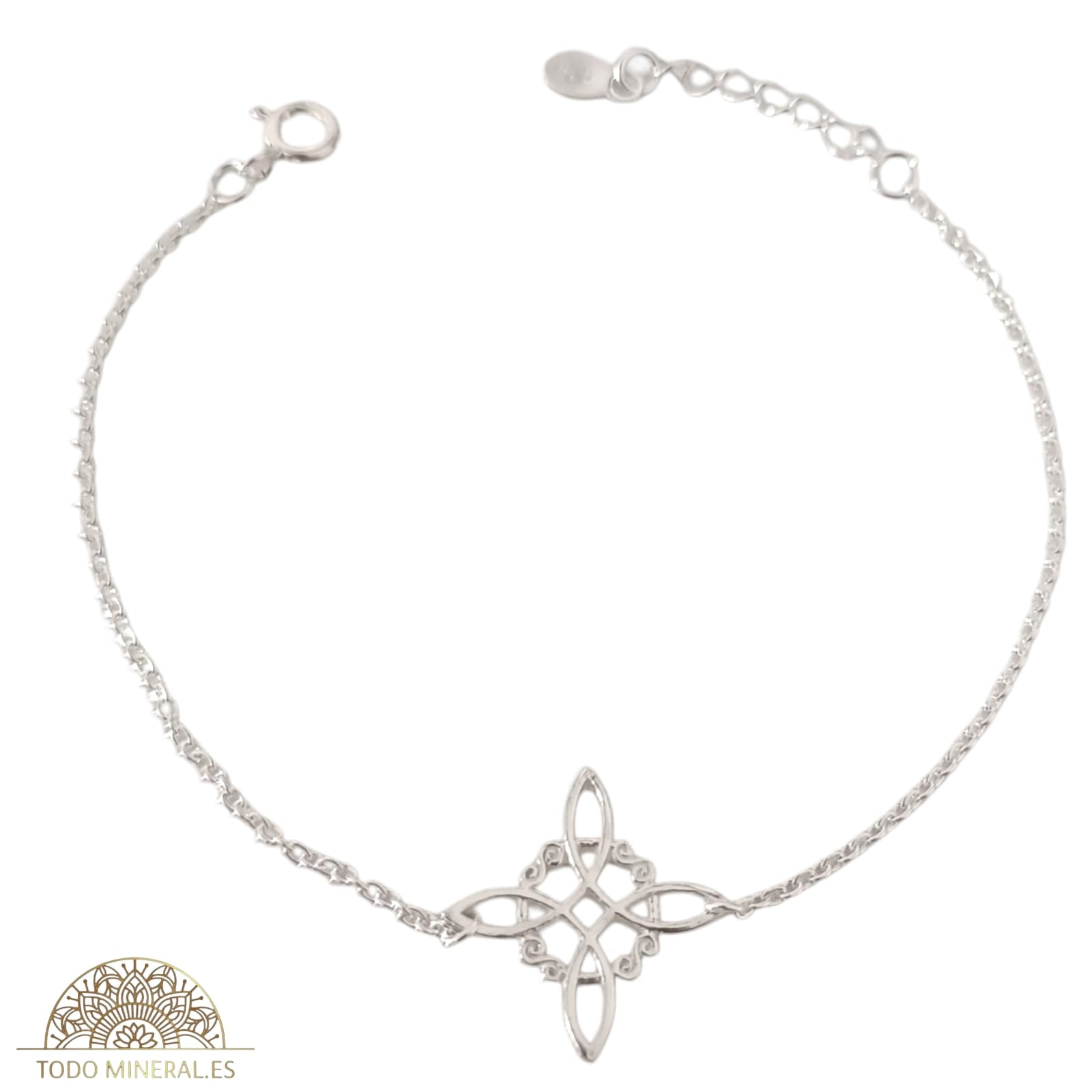Pulsera Plata 925 Nudo De Brujas 18 Cms TODOMINERAL