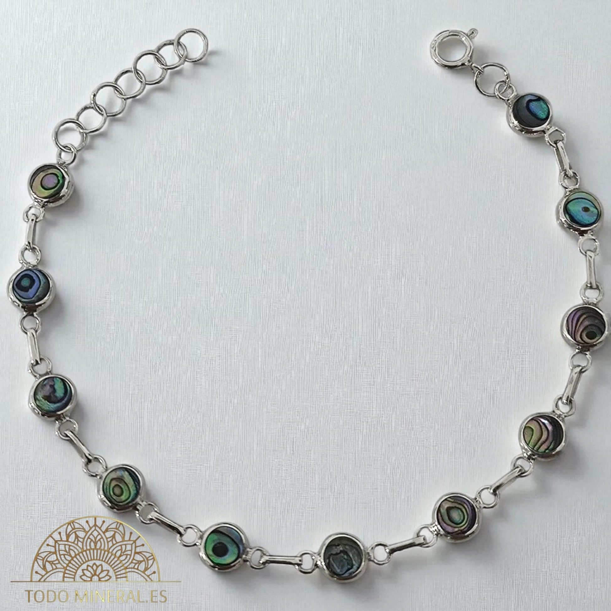 Pulsera Plata 925 Concha Abalon 18 Cms 500203535-01 TODOMINERAL
