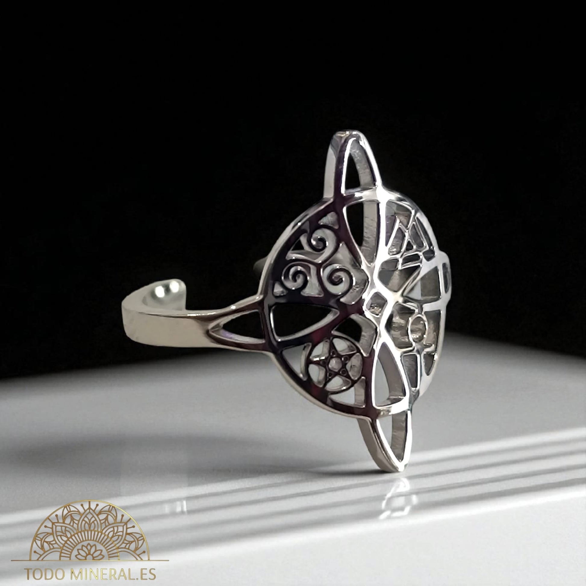 Anillo Adaptable Acero Nudo De Bruja TODOMINERAL