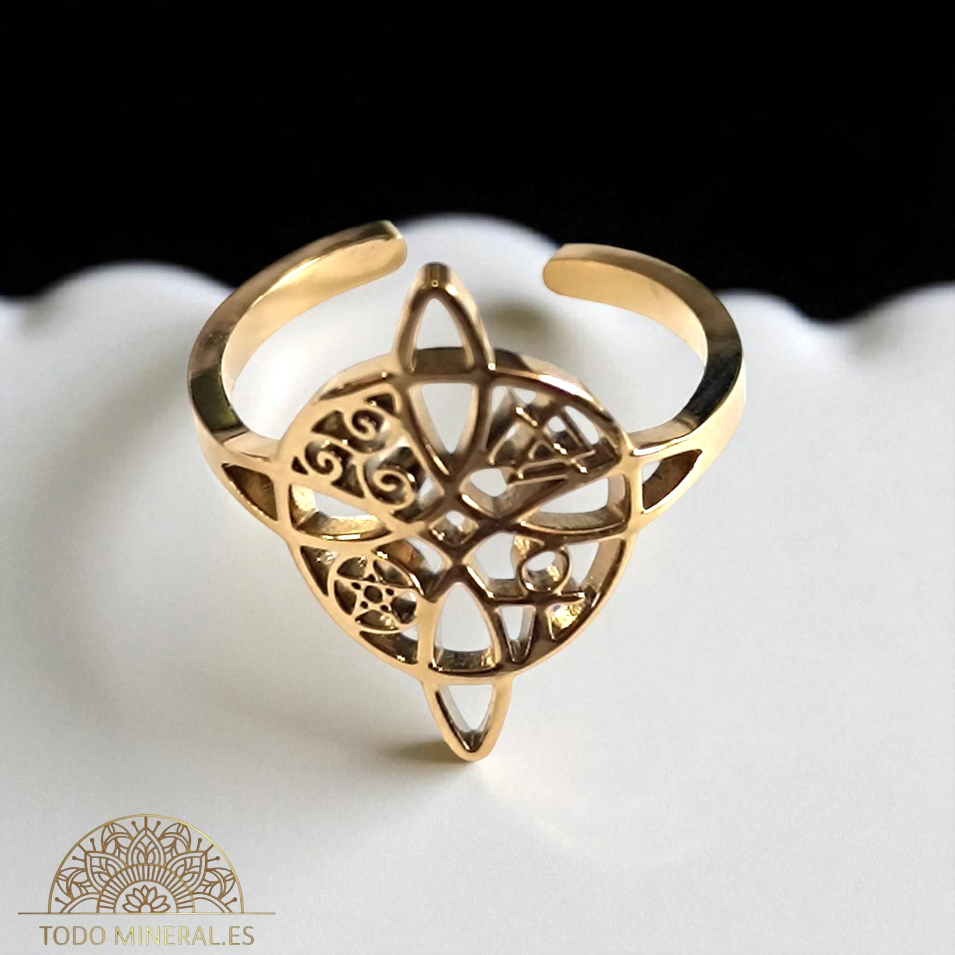 Anillo Adaptable Acero Nudo De Bruja TODOMINERAL