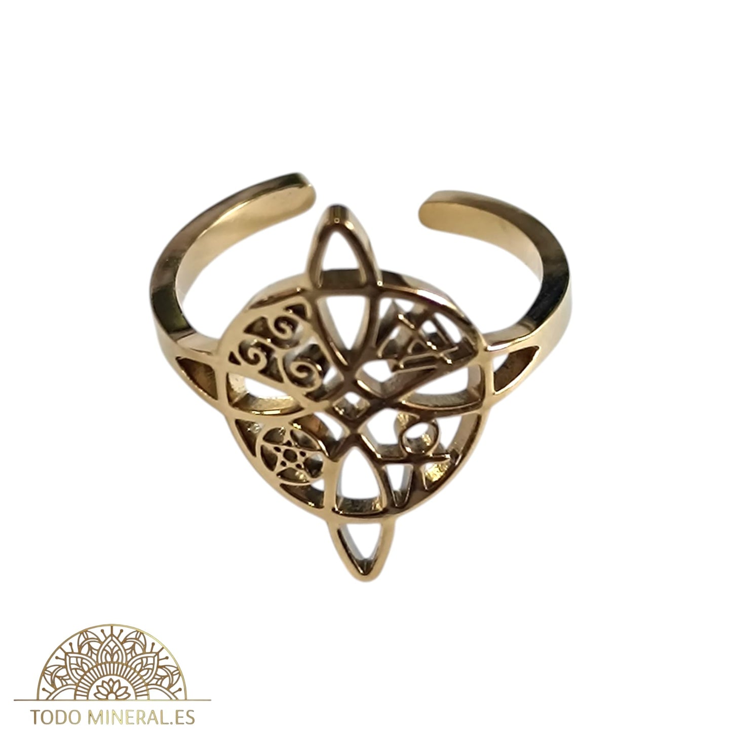 Anillo Adaptable Acero Nudo De Bruja TODOMINERAL