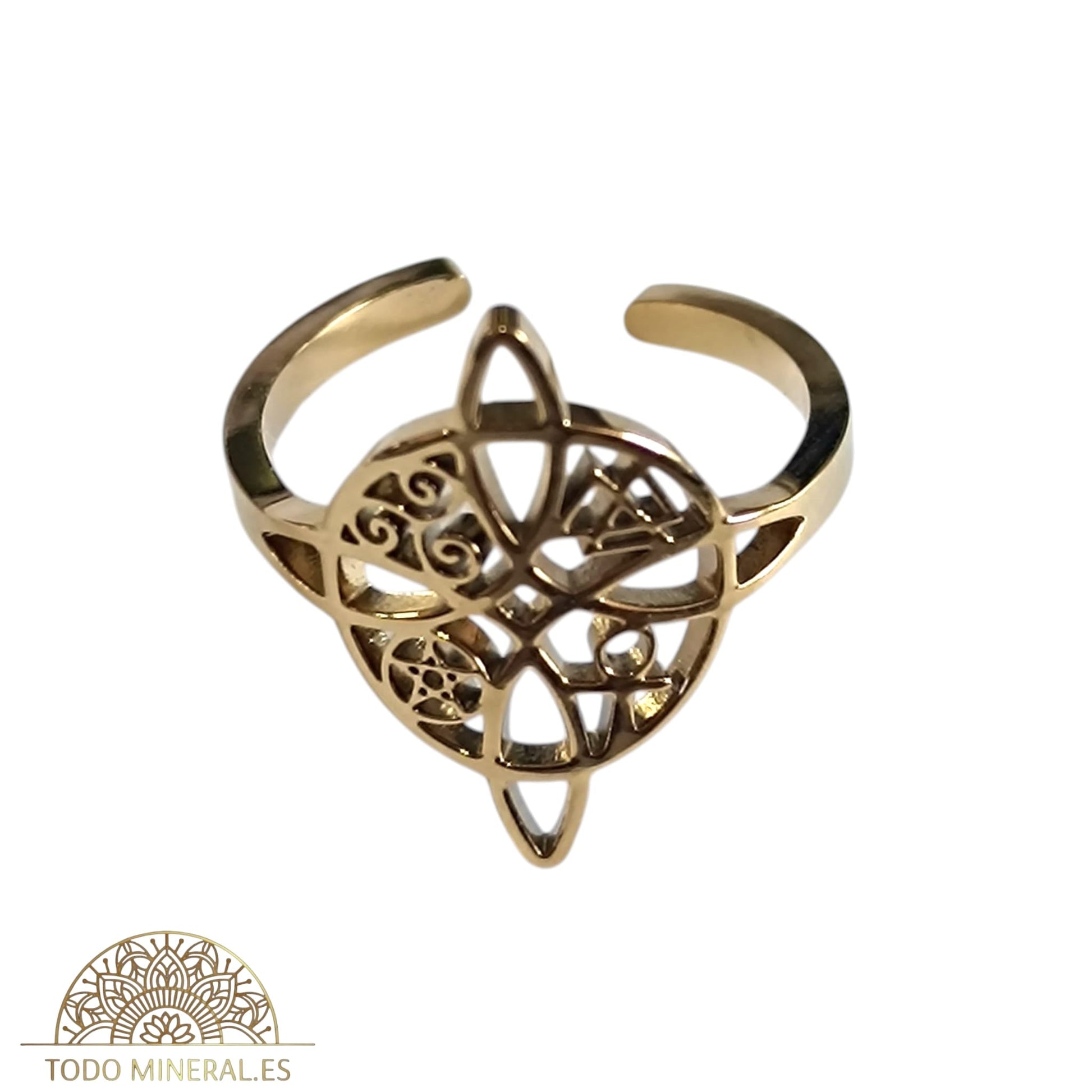 Anillo Adaptable Acero Nudo De Bruja TODOMINERAL