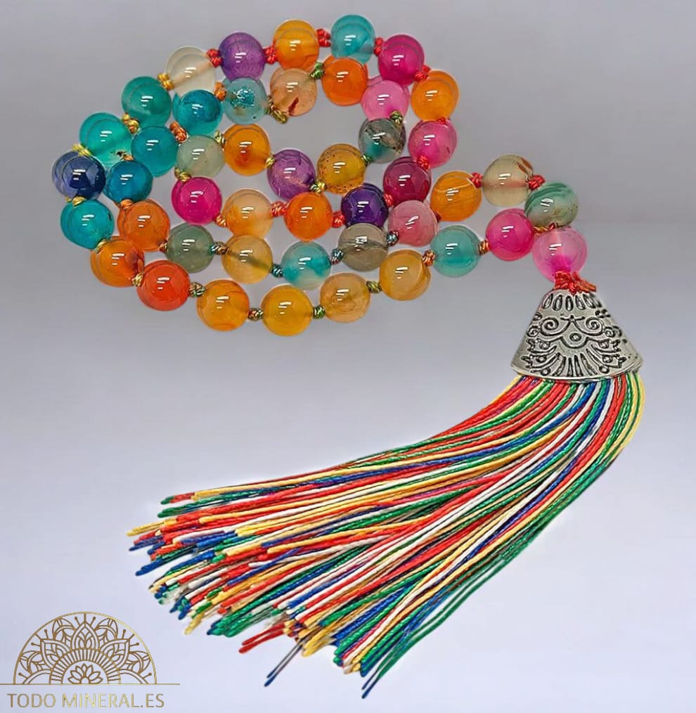 Codigo Sagrado 45 Cuentas Agata Multicolor 8 mm TODOMINERAL