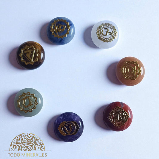 Juego 7 Chakras Discos 15 mm Aprox Reiki TODOMINERAL