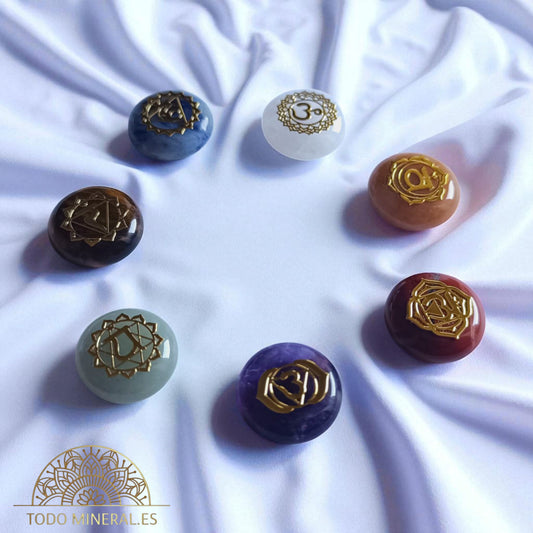 Juego 7 Chakras Discos 15 mm Aprox Reiki TODOMINERAL