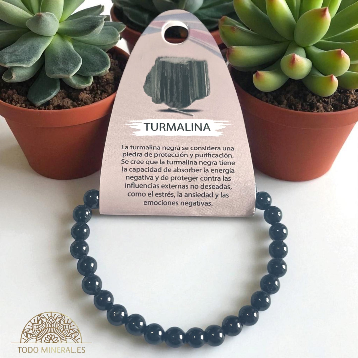 Pulsera Piedra Natural Piedra Turmalina 6 mm PULSERAS MINERALES