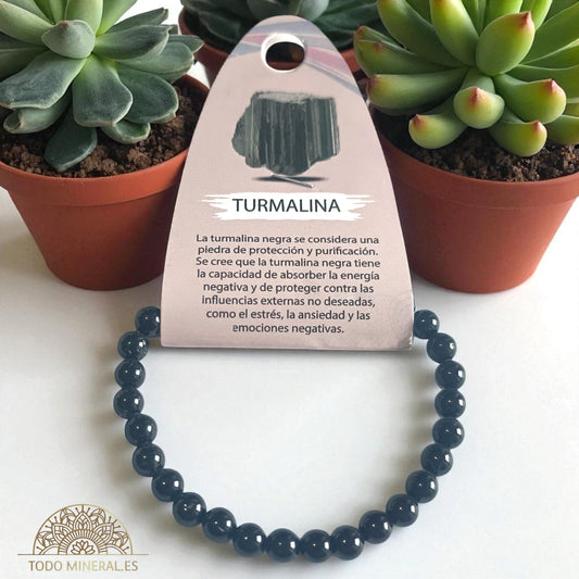 Pulsera Piedra Natural Piedra Turmalina 6 mm PULSERAS MINERALES