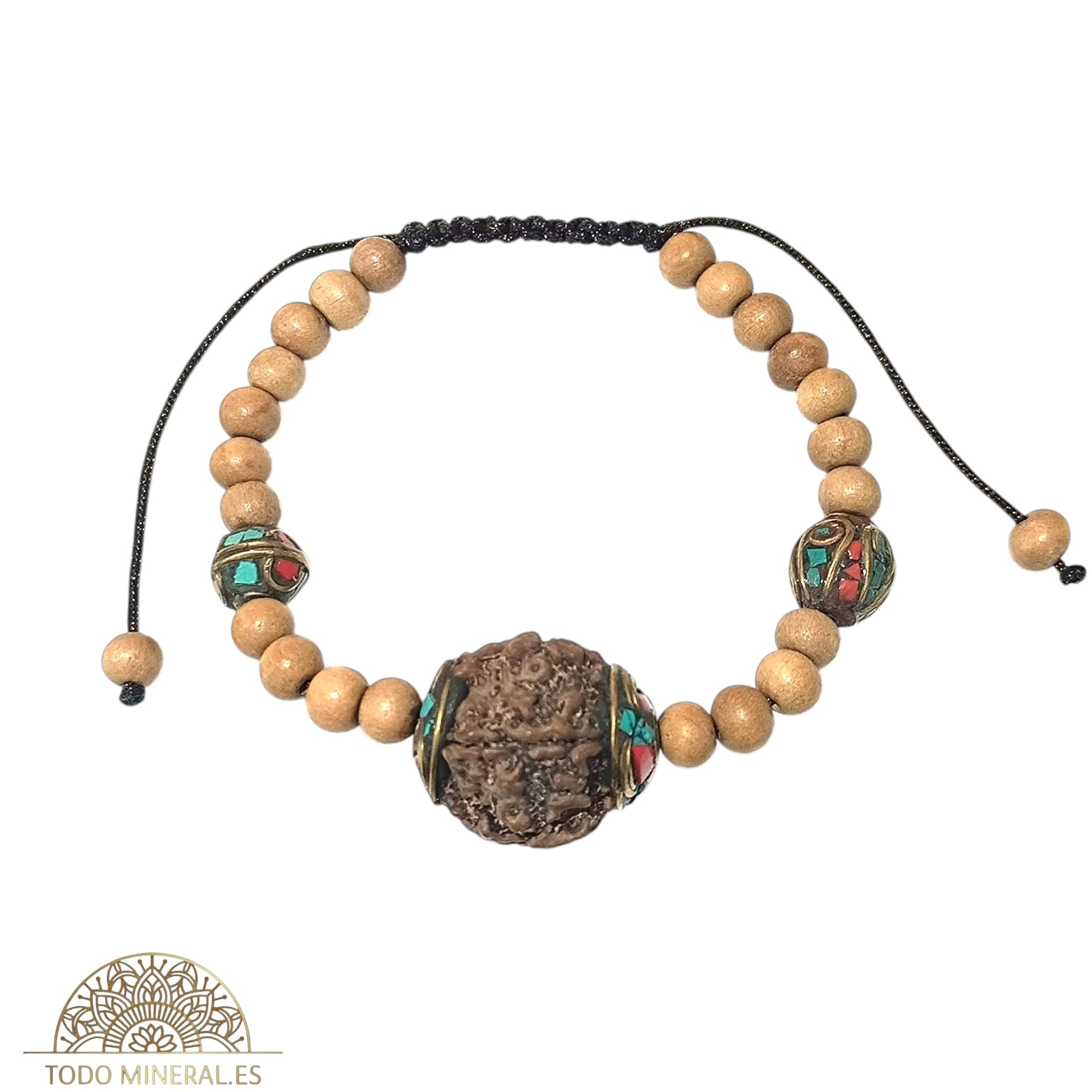 Pulsera Tibetana Ajustable Sandalo 6 mm 600402393 TODOMINERAL