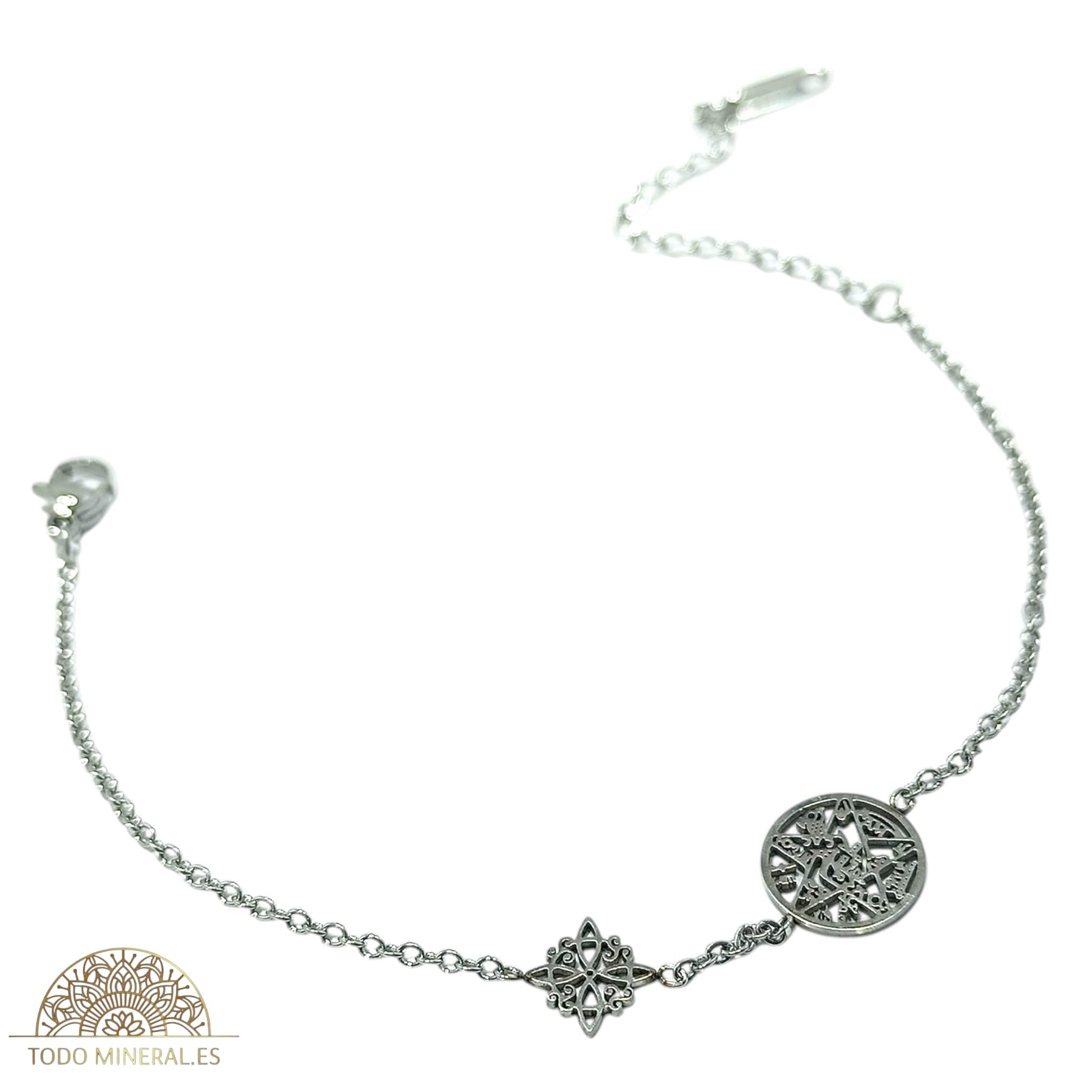 Pulsera Acero Doble Protección Tetragramaton Nudo De Bruja PULSERA ACERO