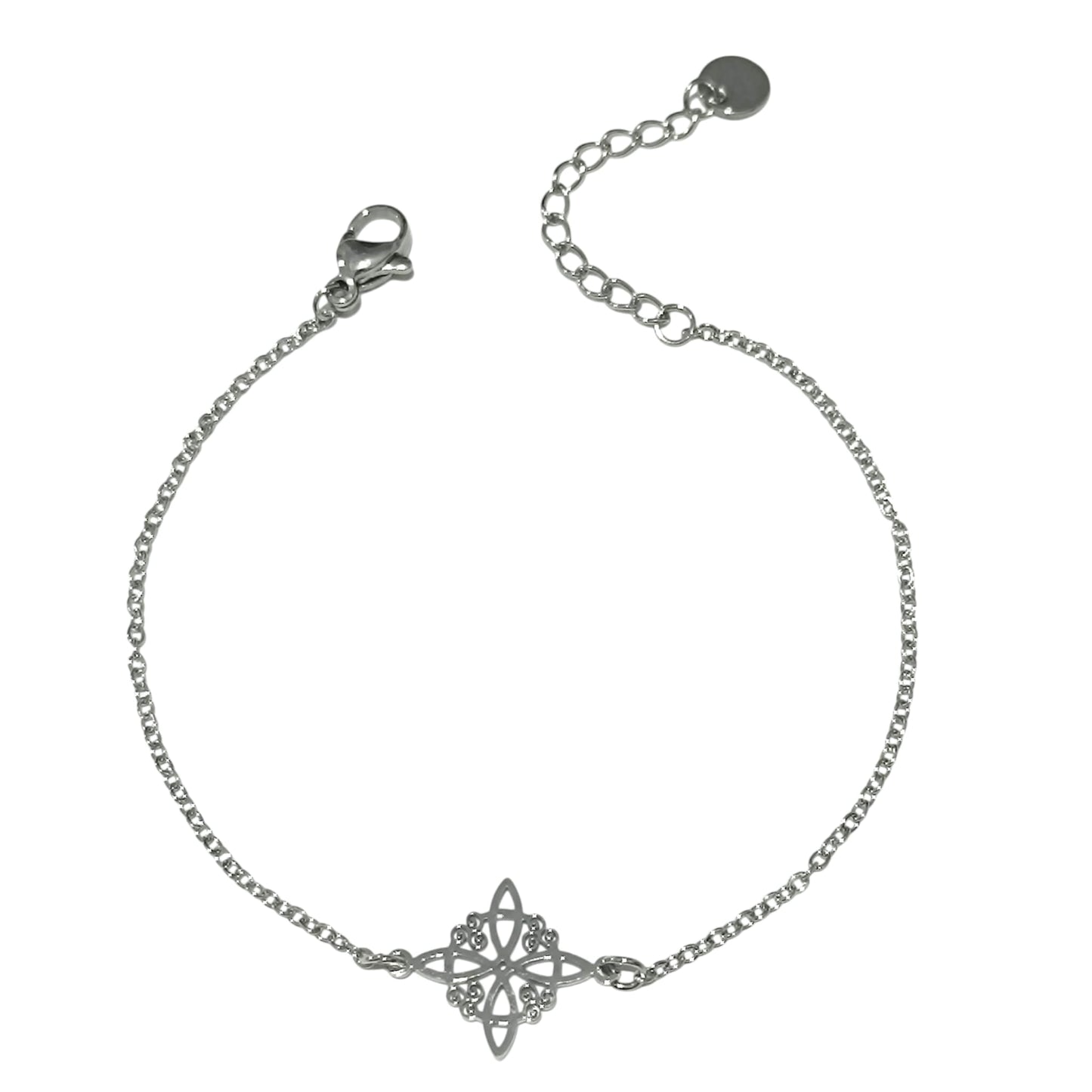 Pulsera Acero Con Dije Nudo De Bruja Elige Dorado O Plateado PULSERA ACERO