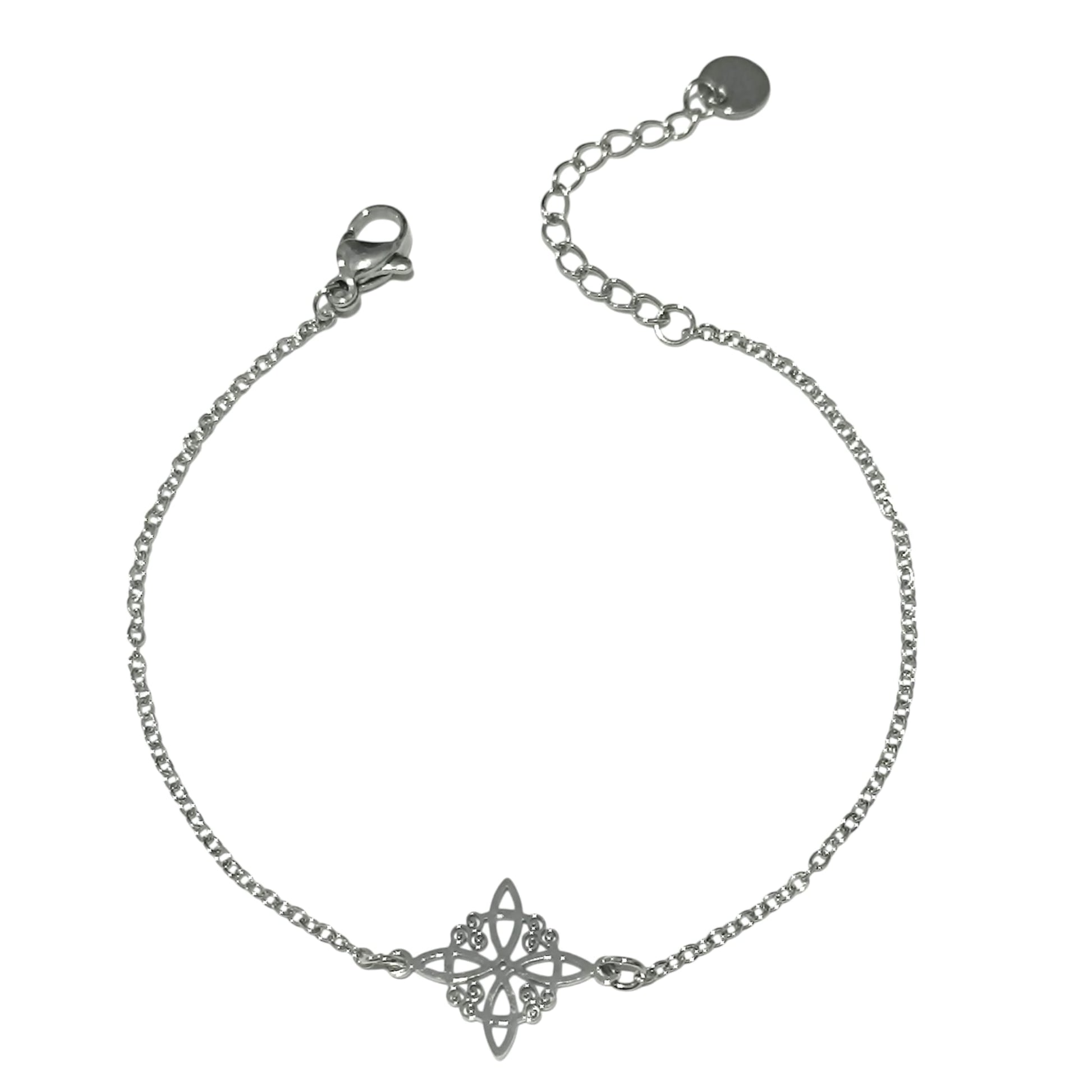 Pulsera Acero Con Dije Nudo De Bruja Elige Dorado O Plateado PULSERA ACERO
