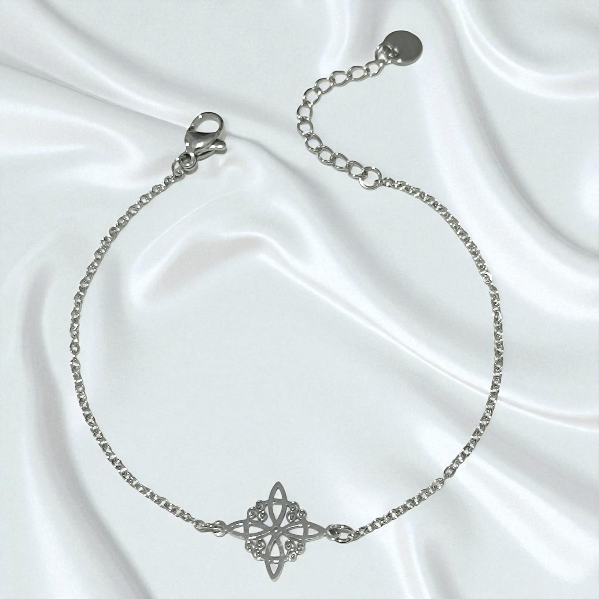 Pulsera Acero Con Dije Nudo De Bruja Elige Dorado O Plateado PULSERA ACERO