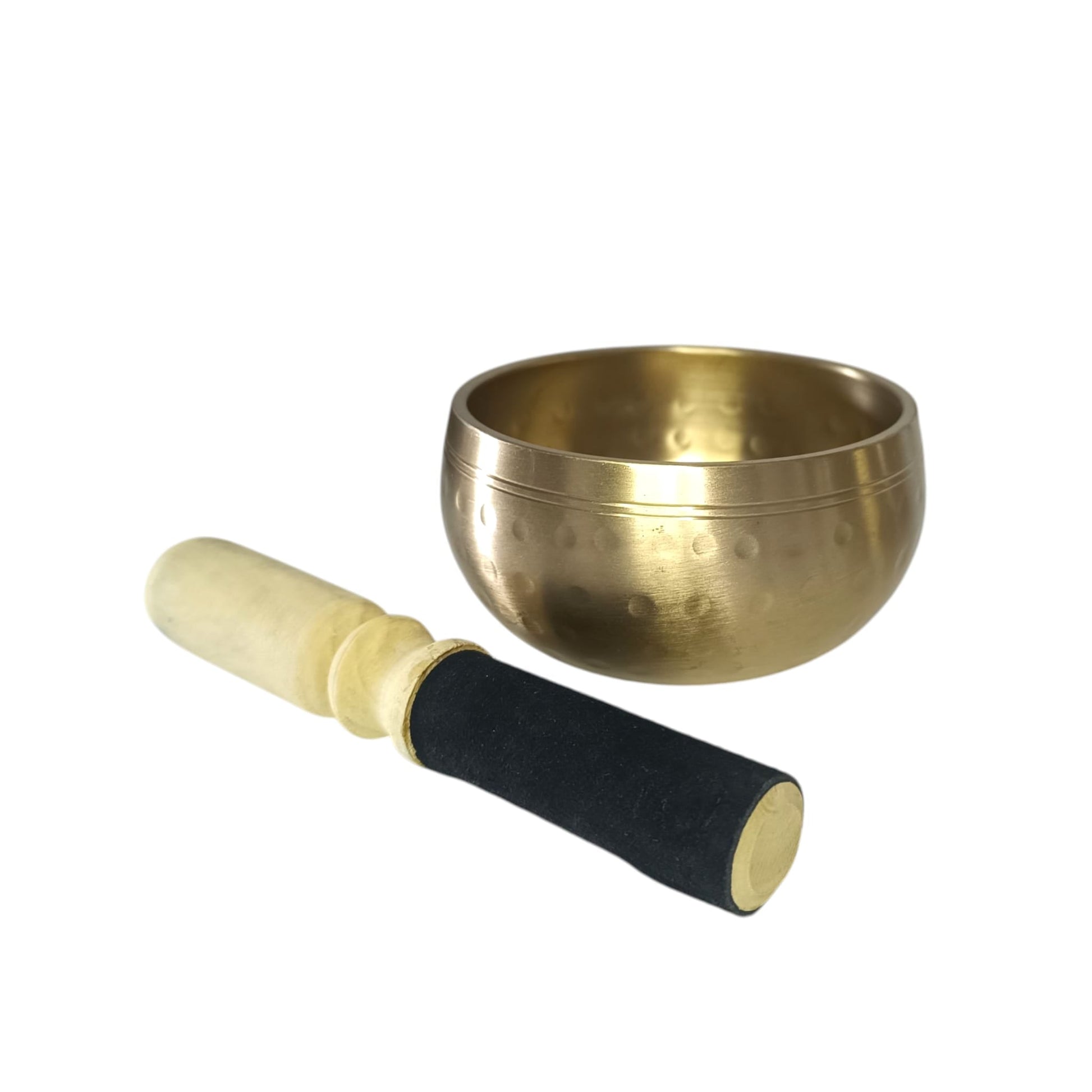 Cuenco Tibetano 5 Metales Martilleado Color Dorado (Incluye Mazo) TODOMINERAL