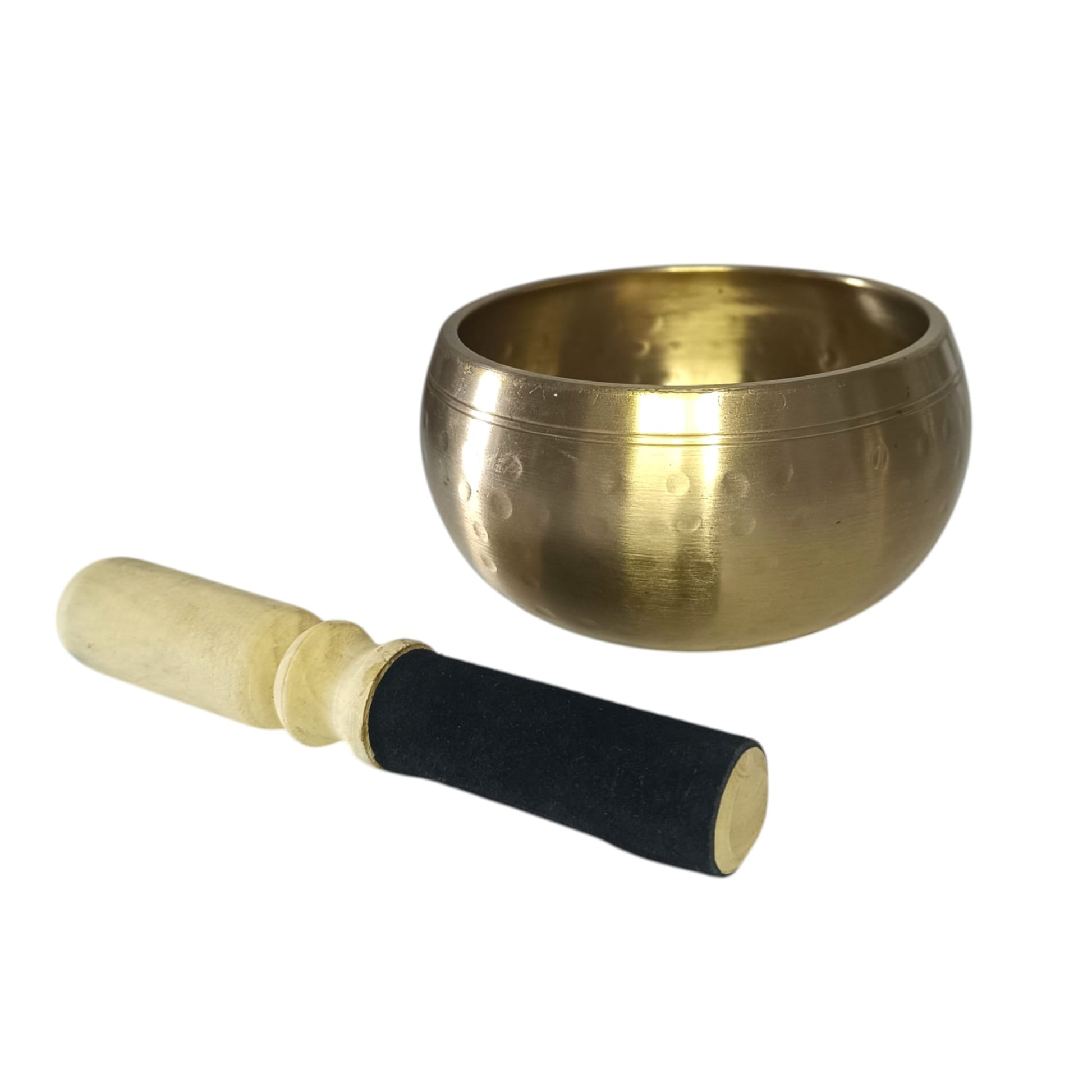 Cuenco Tibetano 5 Metales Martilleado Color Dorado (Incluye Mazo) TODOMINERAL