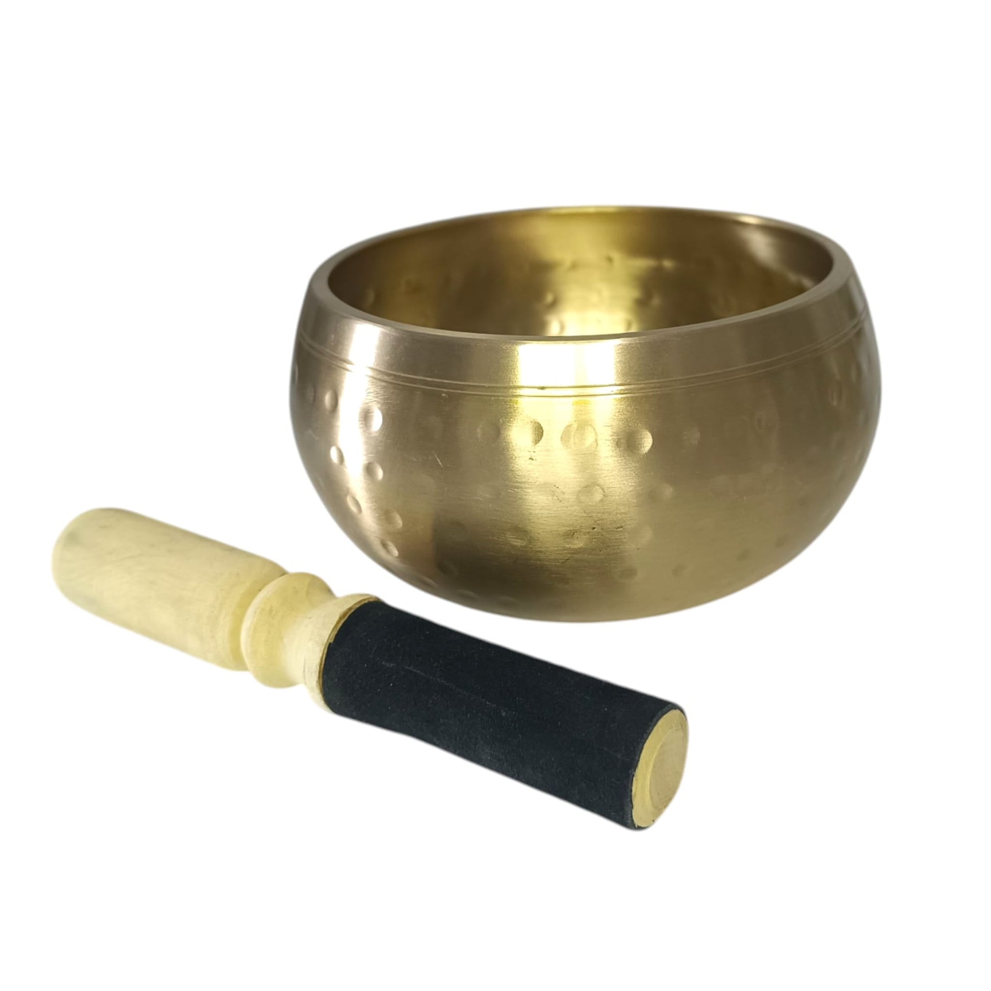 Cuenco Tibetano 5 Metales Martilleado Color Dorado (Incluye Mazo) TODOMINERAL