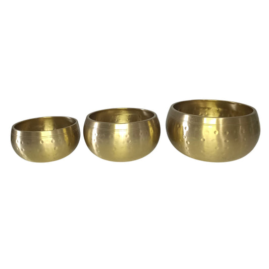 Cuenco Tibetano 5 Metales Martilleado Color Dorado (Incluye Mazo) TODOMINERAL
