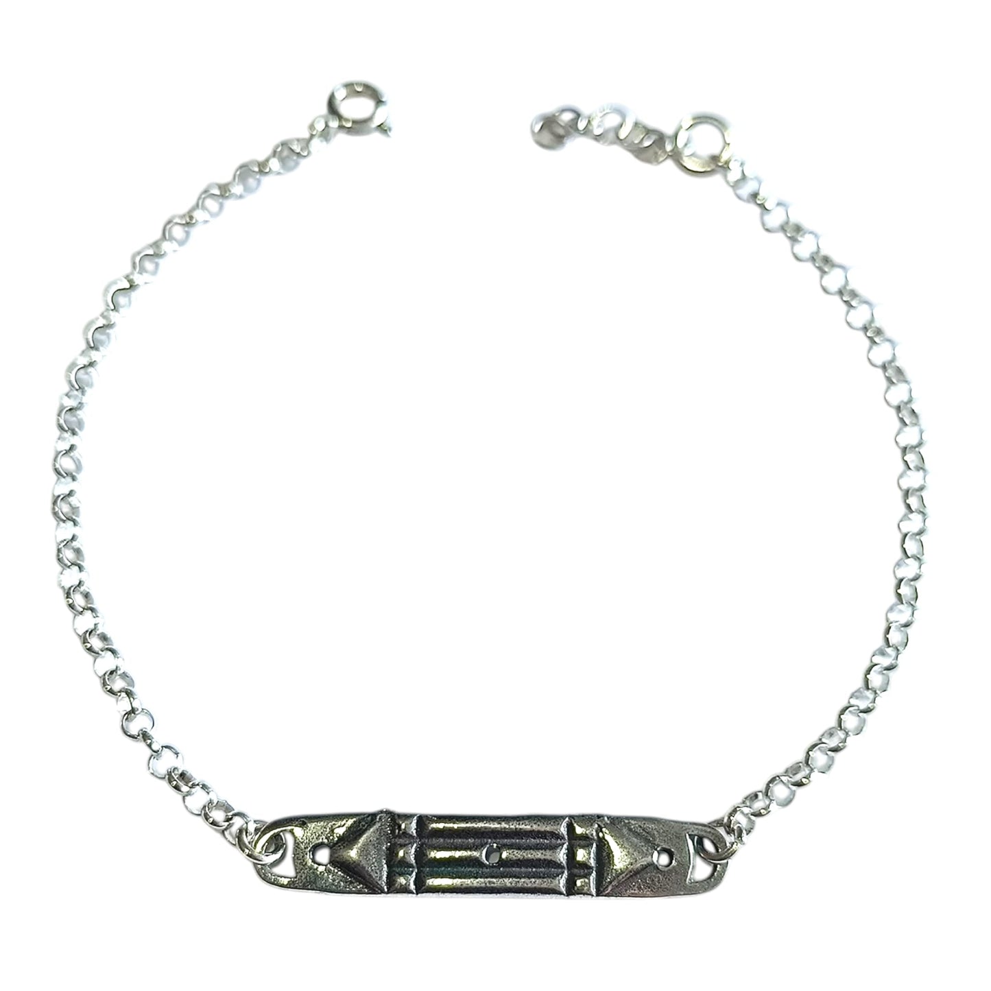Pulsera Plata 925 Medalla Atlante 18 Cms TODOMINERAL