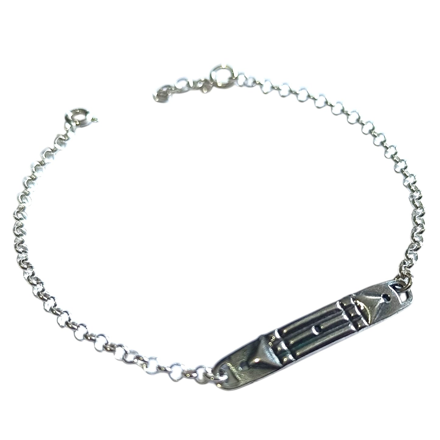 Pulsera Plata 925 Medalla Atlante 18 Cms TODOMINERAL