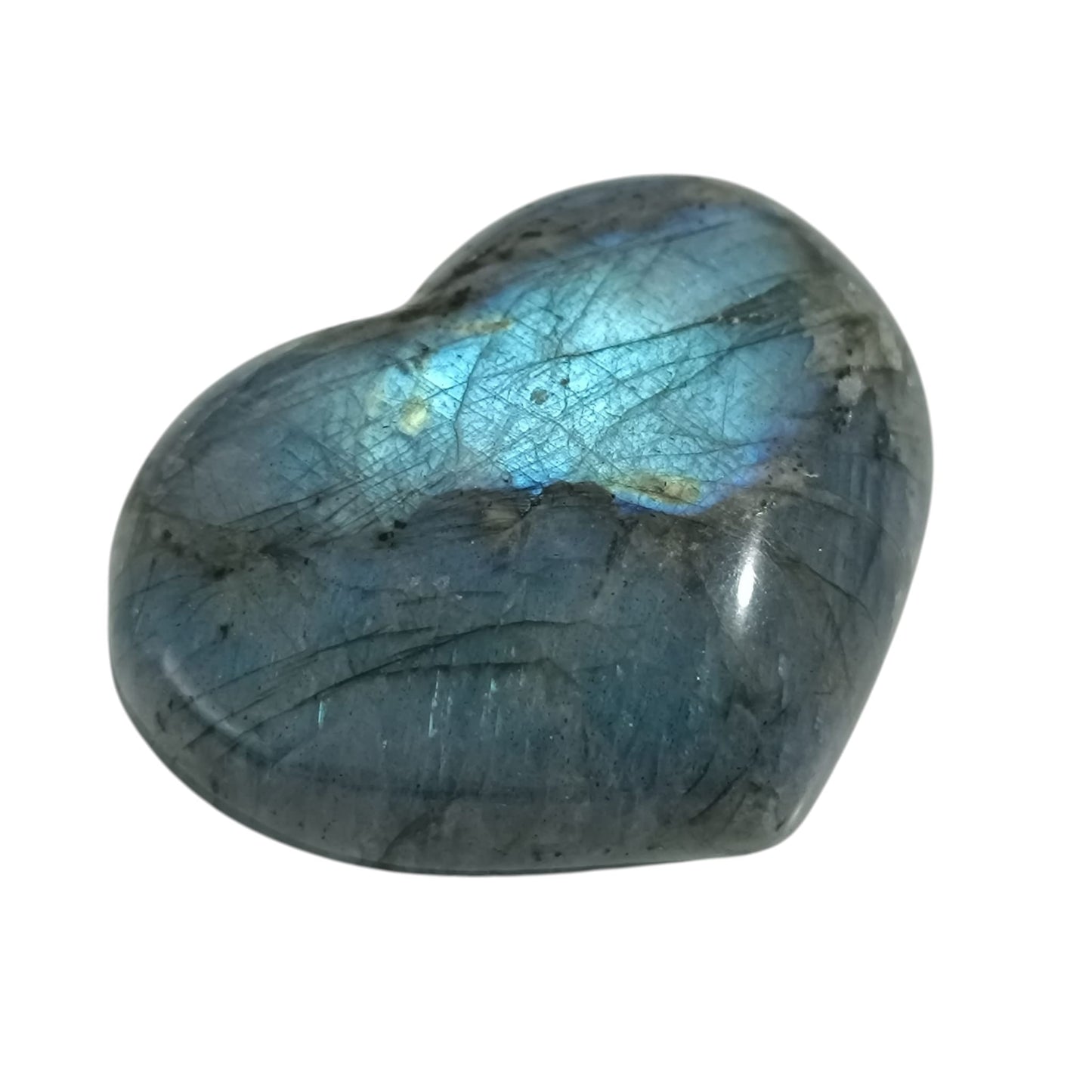 Pieza 140 gramos Labradorita En Forma De Corazón (pieza unica) 6 cms TODOMINERAL