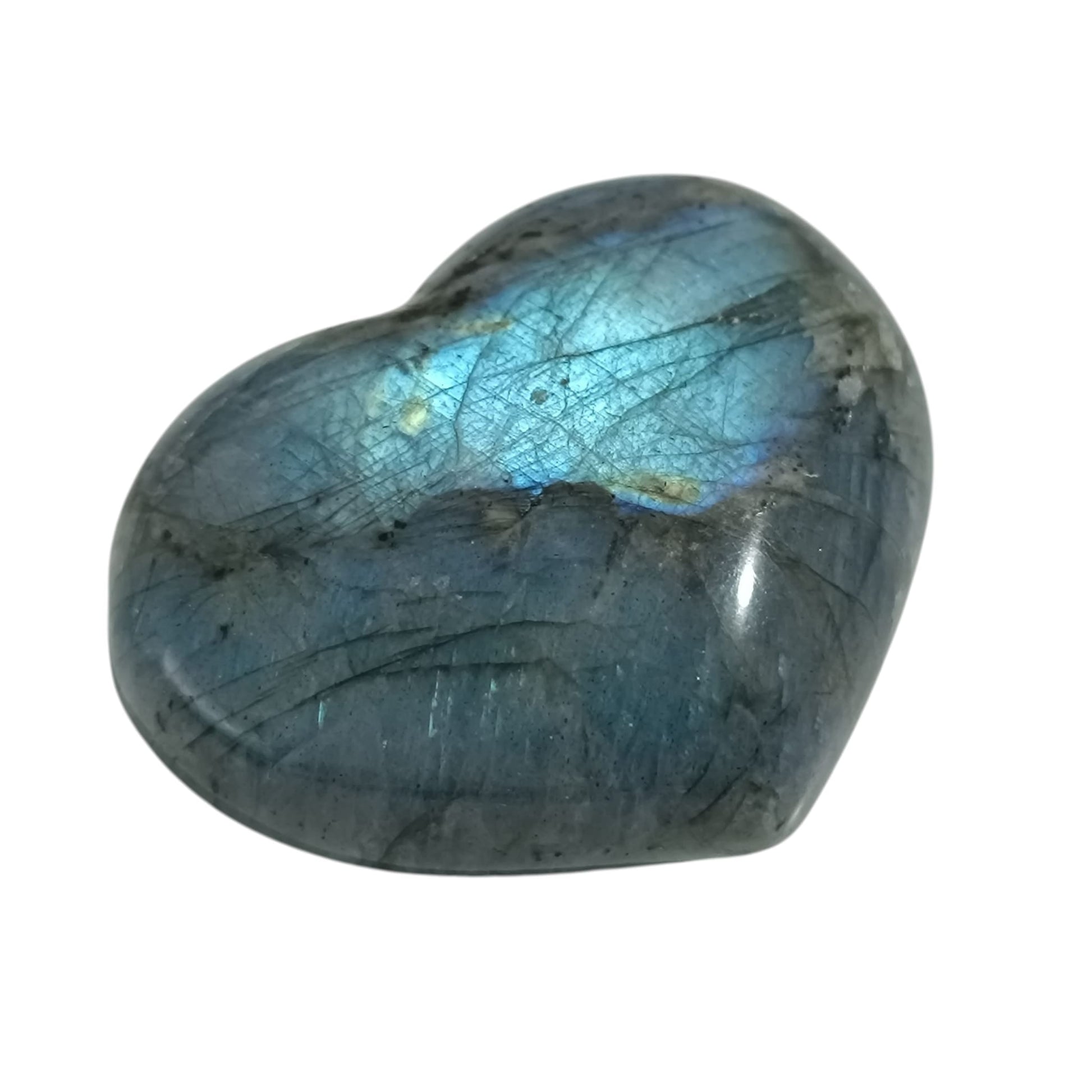Pieza 140 gramos Labradorita En Forma De Corazón (pieza unica) 6 cms TODOMINERAL
