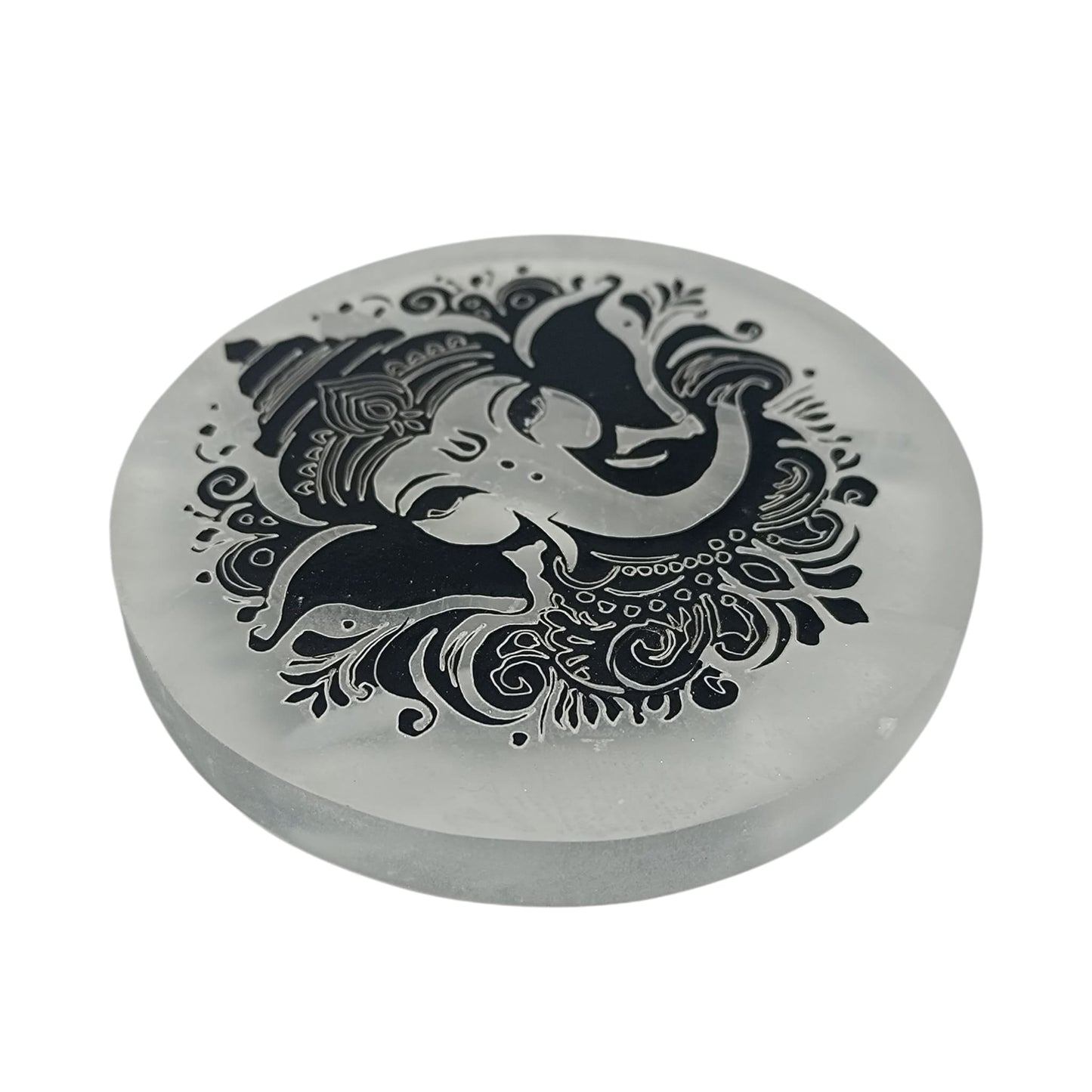 Plato Selenita 10 Cms Para Limpieza Minerales Diferentes Grabados (ELIGE EL TUYO) TODOMINERAL