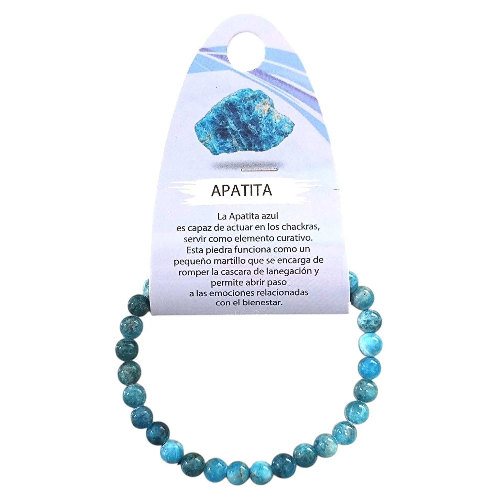 Pulsera Piedra Natural Apatita Elige (el tamaño bola) PULSERAS MINERALES