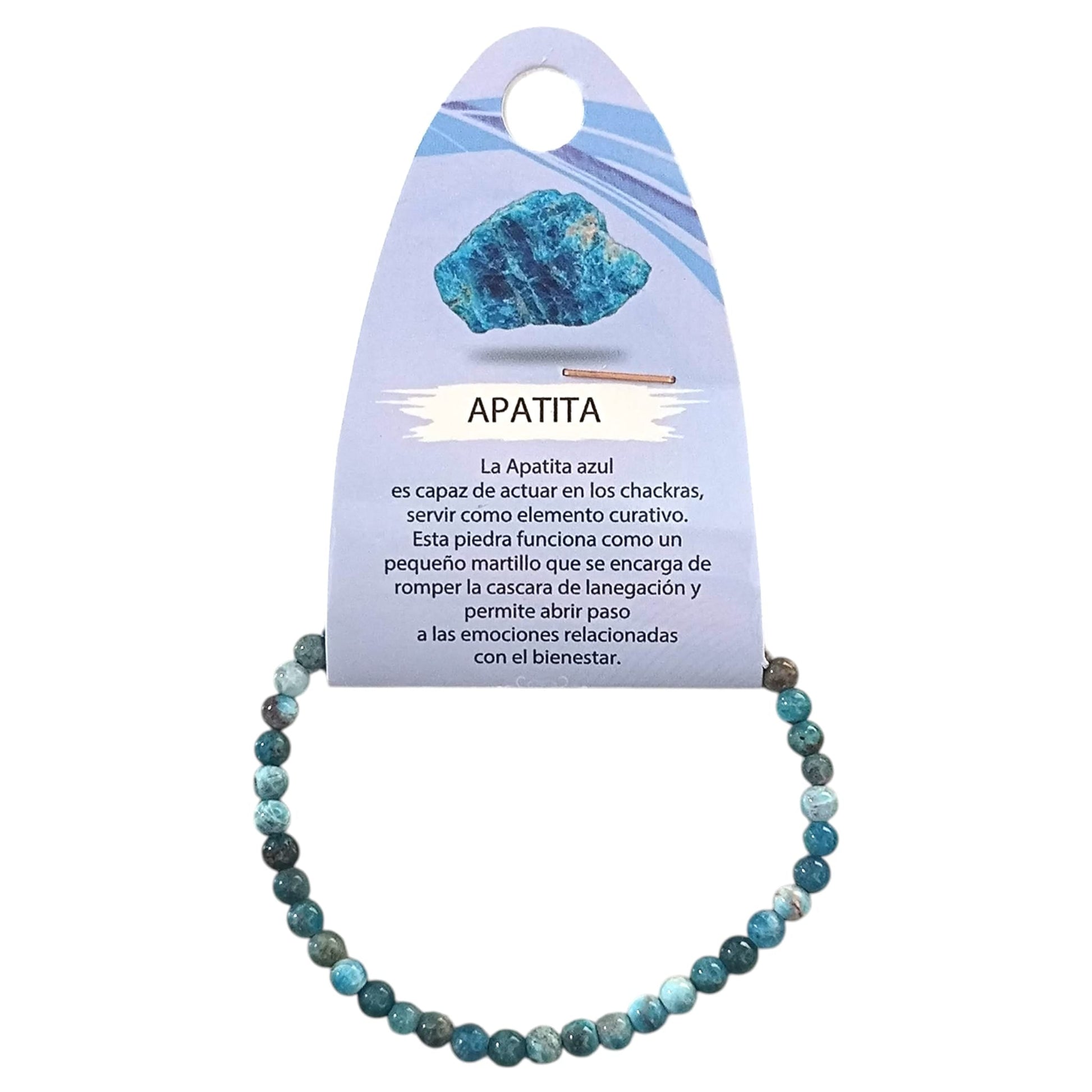 Pulsera Piedra Natural Apatita Elige (el tamaño bola) PULSERAS MINERALES