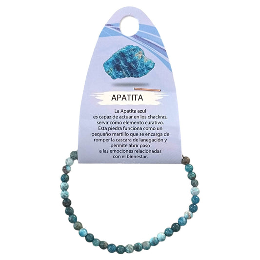 Pulsera Piedra Natural Apatita Elige (el tamaño bola) PULSERAS MINERALES