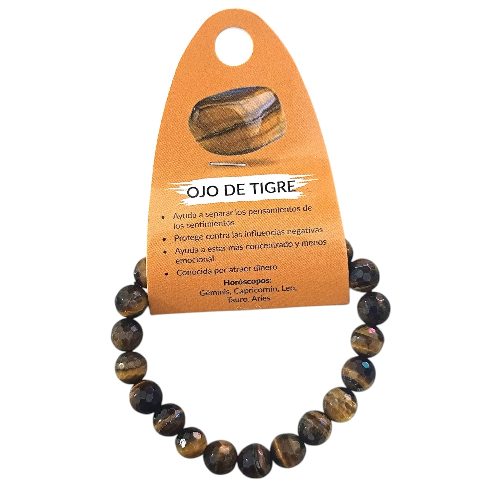 Pulsera Facetada 8 mm Piedra Natural Ojo De Tigre TODOMINERAL