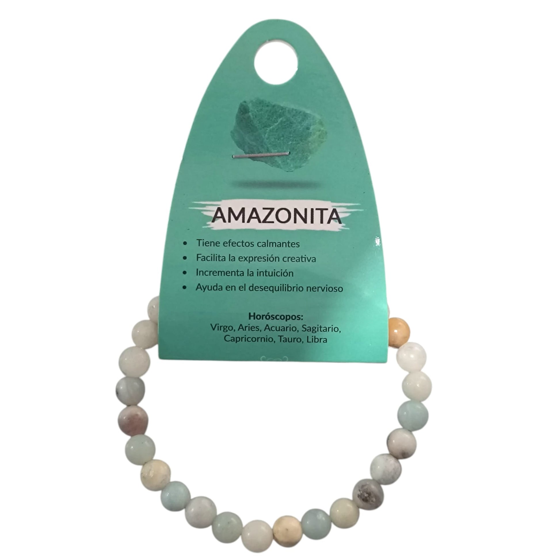 Pulsera Piedra Natural Amazonita 6 mm PULSERAS MINERALES