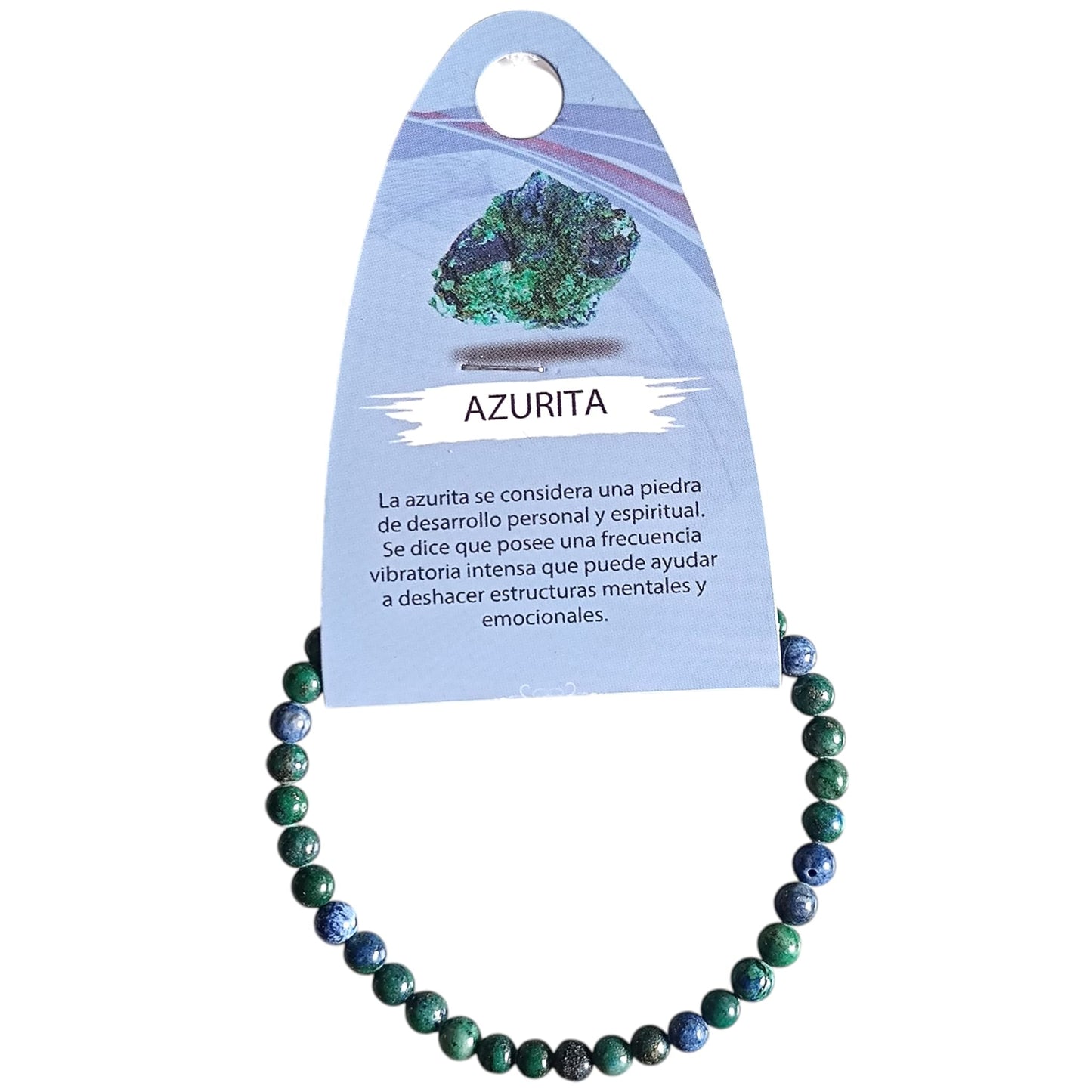 Pulsera Piedra Natural Piedra Azurrita ELIGE EL TAMAÑO DE LA BOLA PULSERAS MINERALES